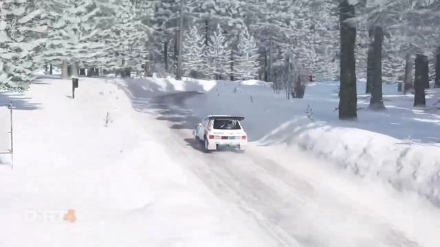 Dirt 4- Peugeot 205 T16 Snow Stage record attempt. смотреть онлайн