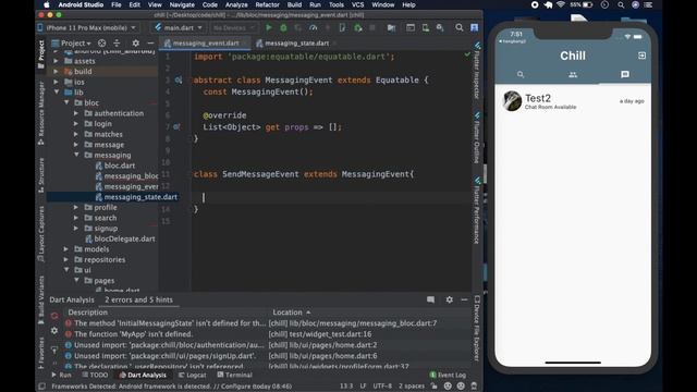 Build Flutter Tinder Clone with Firebase & BLoC #38/41 Messaging Bloc смотреть онлайн