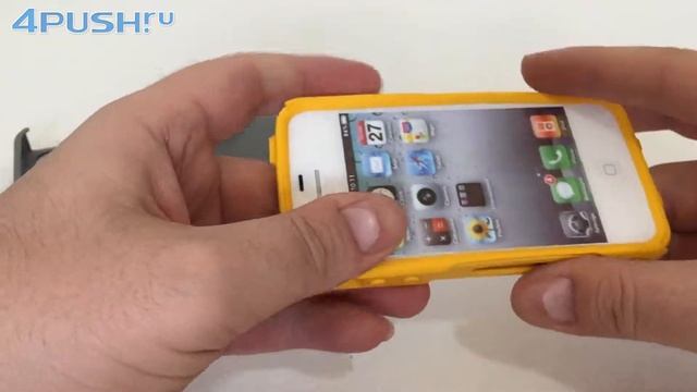Противоударный чехол Otterbox Commuter для iPhone 4/4s серый/желтый смотреть онлайн