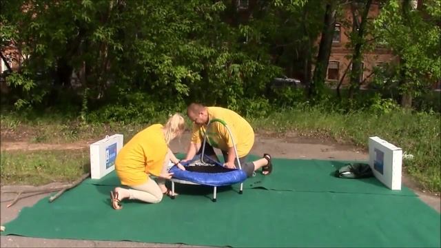 Складной батут детский 92 см с ручкой смотреть онлайн