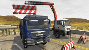 Аварии на недостроенном мосте - BeamNG Drive