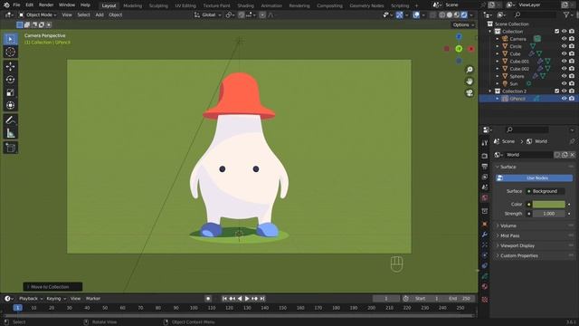 Blender Grease Pencil | Beginner Tutorial | 3D Mushroom Character Modeling смотреть онлайн
