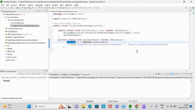 How to open spring boot project on browser by default. смотреть онлайн