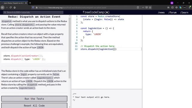 Learn Redux Dispatch an Action Event-freeCodeCamp.org(Day-16) смотреть онлайн