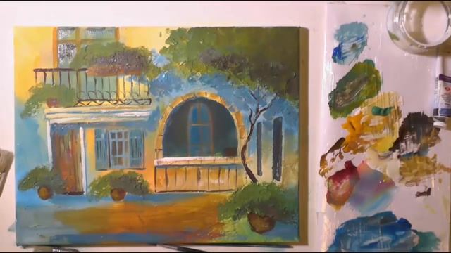 Рисуем акрилом. Летний дворик. смотреть онлайн