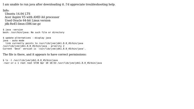 Ubuntu: Java install does not work - no such file or directory смотреть онлайн