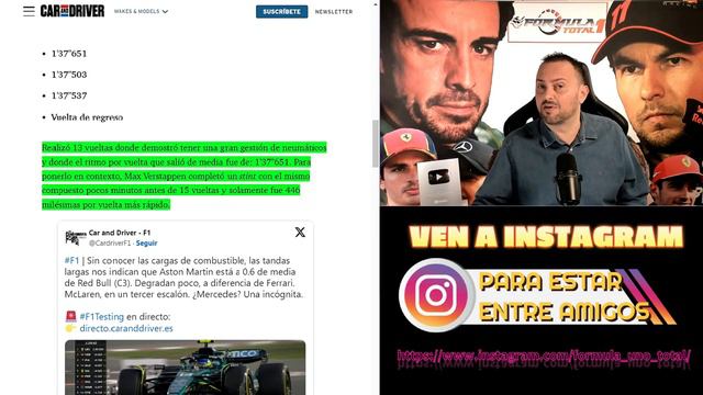 FERNANDO ALONSO LAS MEJORES TANDAS LARGAS TRAS RED BULL EN LOS TEST DE F1 2024 | DATOS PARA CREER смотреть онлайн