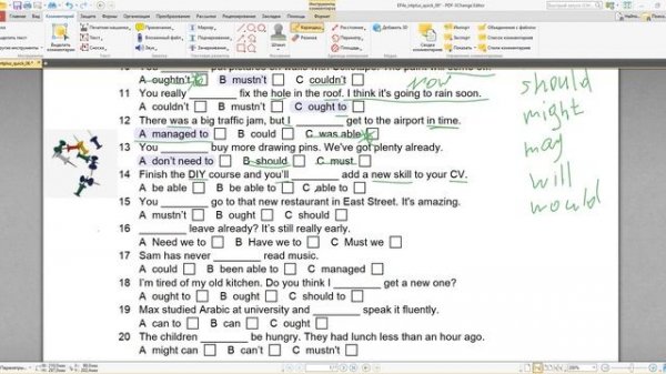 English File Intermediate Plus Quick Test 6 NEW level MODAL VERBS