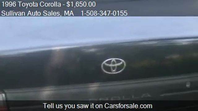 1996 Toyota Corolla DX - for sale in Sturbridge, MA 01566 смотреть онлайн