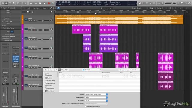 Как экспортировать мультитрек в Logic Pro [Logic Pro Help] смотреть онлайн