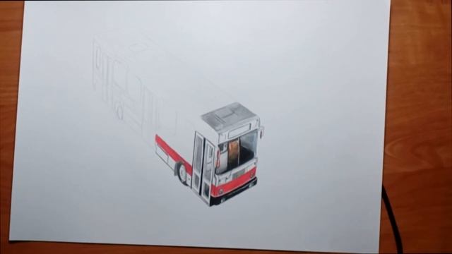Как нарисовать 3d рисунок - Автобус смотреть онлайн