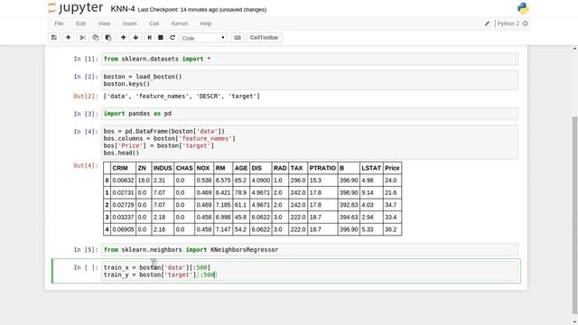 Machine Learning K Nearest Neighbour Regressor ScikitLearn on Boston house price Dataset Part 5 смотреть онлайн