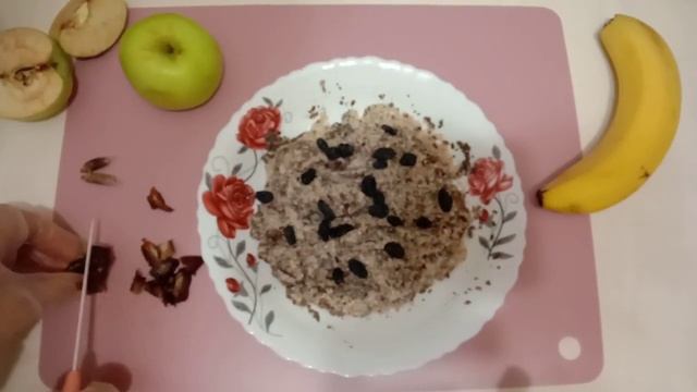 Супер полезная каша! Овсяные хлопья, семена льна, льняная мука, изюм, финики и кое-что еще! смотреть онлайн