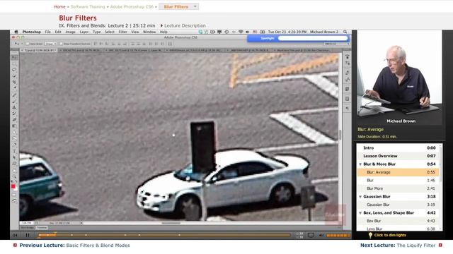 "Blur Filters" | Adobe Photoshop CS6 with Educator.com смотреть онлайн