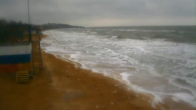 Пляж в Щёлкино, 09.02.2015, ч.3 - видео с камеры 1 смотреть онлайн