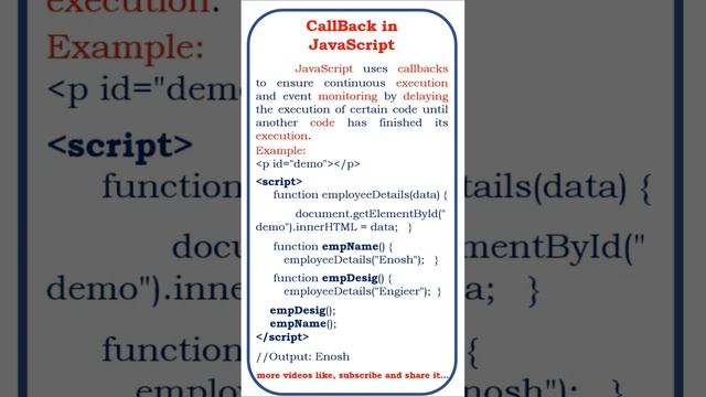 Callback in JavaScript @ensolutions5210 #coding #class #developer #jscript #DOM #dom смотреть онлайн