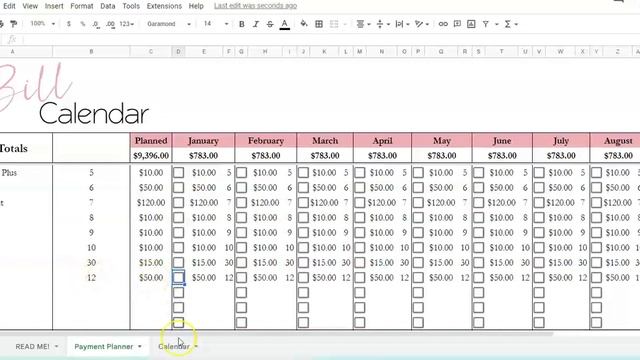 Bill Calendar Excel Template, Bill Calendar Excel Tutorial Google Sheets, Bills Calendar Google Doc