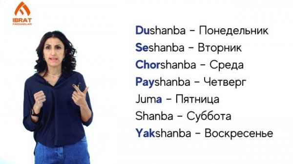 Hafta kunlari | Дни недели | Урок 15 | Узбекский язык для начинающих