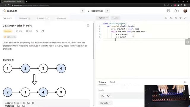 ASMR Leetcode #24: Swap Nodes in Pairs Python Solution смотреть онлайн