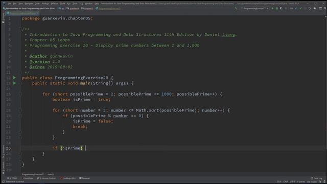 Intro to Java Chapter 05 Exercise 20 - Display prime numbers between 2 and 1,000 смотреть онлайн