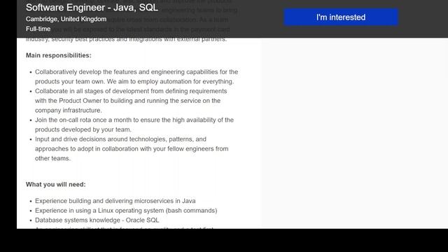 Software Engineer - Java, SQL at FIS Global | Job Description смотреть онлайн