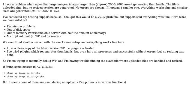 Wordpress: Debugging upload problem: What part of WP does actual image-resizing? смотреть онлайн