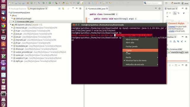 Conectando MySQL e Eclipse para Java no Ubuntu 13.04 смотреть онлайн