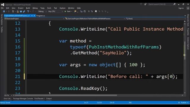 call public instance method with ref params using reflection in c# смотреть онлайн