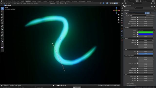 Light Trails Generator, Blender Geometry nodes смотреть онлайн