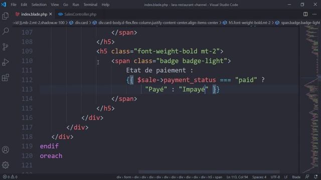 Application de gestion d'un restaurant Laravel Darija -17- (afficher les détails d'une vente) смотреть онлайн