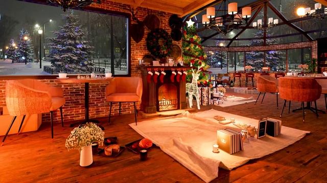 Теплый рождественский вечерний джаз с потрескивающим камином ? Уютная рождественская атмосфера #6 смотреть онлайн