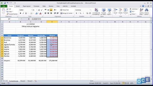 Kako formatirati font, pozadinu granice tabela (Excel 2010) смотреть онлайн