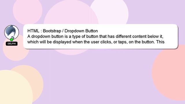 HTML : Bootstrap / Dropdown Button смотреть онлайн
