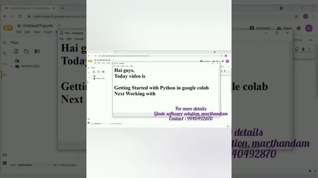 Learn Python Tutorial for Beginners, Programming, How to run Phyton Programming in Google Colab смотреть онлайн