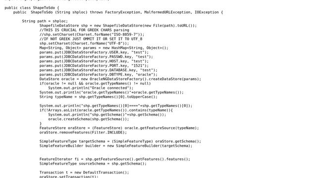 GIS: Error while importing shapefile into Oracle db using geotools смотреть онлайн