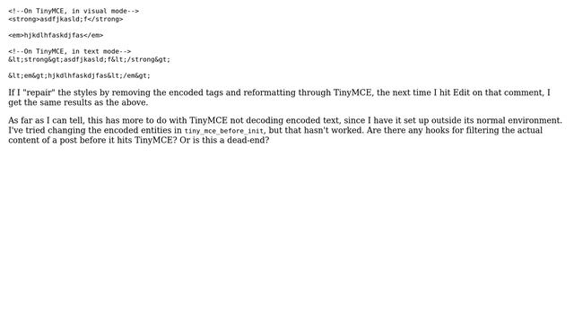 Wordpress: TinyMCE as comment editor - encoding issues смотреть онлайн
