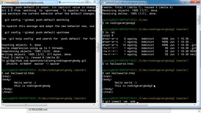 Git console에서의 협업 2 (리모트 저장소) смотреть онлайн