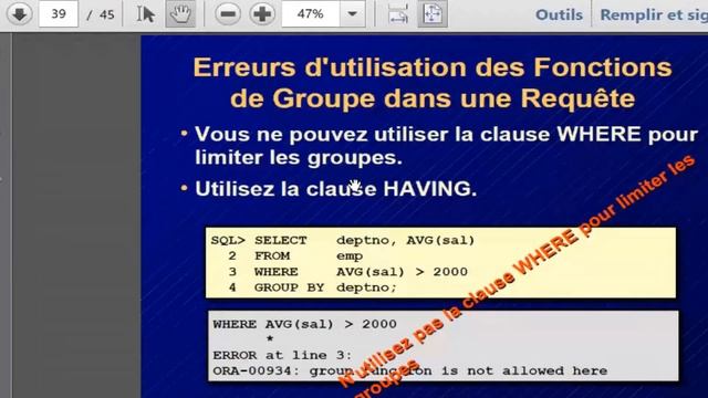 Cours SQL Regroupement & Fonction de Groupe & Having & Group By смотреть онлайн