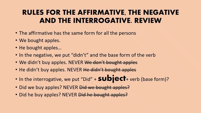 PAST SIMPLE IRREGULAR VERBS смотреть онлайн
