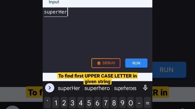 To find first UPPER CASE LETTER in given string in python смотреть онлайн