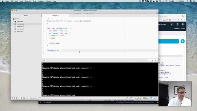 NodeJS for Building Alexa Skills - Part 1 - Asynchronous Functions - Dabble Lab #54 смотреть онлайн
