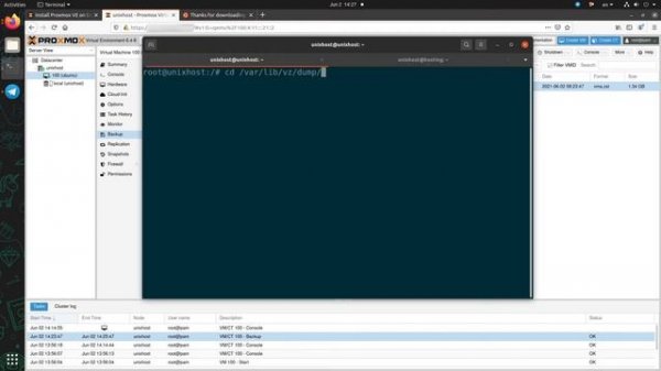 Создание и восстановление резервной копии в Proxmox | UnixHost