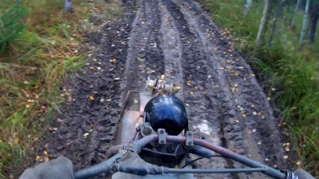 Трёх колёсный болотоход в деле,едем за клюквой. смотреть онлайн