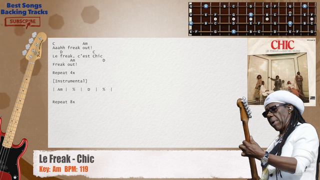 🎻 Le Freak - Chic Bass Backing Track with chords and lyrics смотреть онлайн