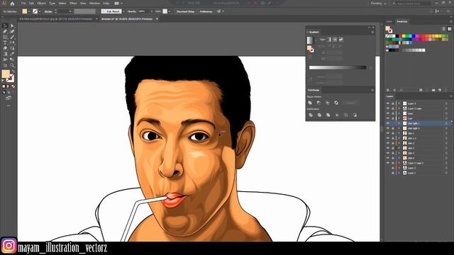 Vector Art | Vector Portrait | Cartoon Yourself - Adobe illustrator tutorials - Mayam Pakhare смотреть онлайн
