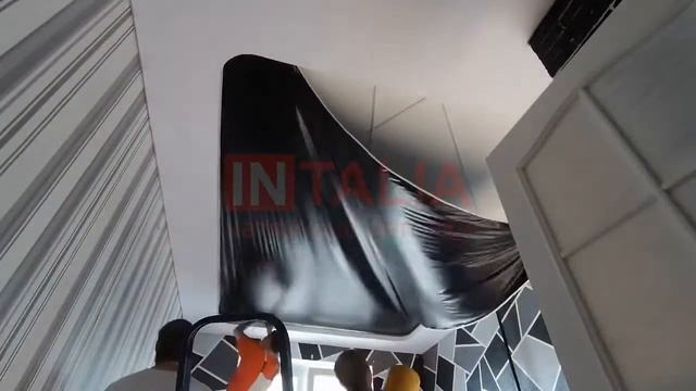 монтаж двухуровнего натяжного потолка с подсветкой INTALIA смотреть онлайн
