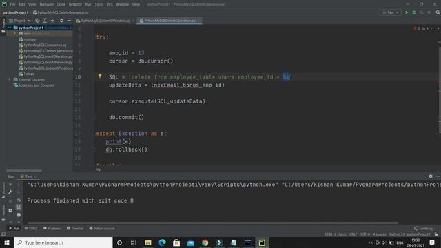 Python MySQL – Delete Data from a Table | Python Tutorial смотреть онлайн