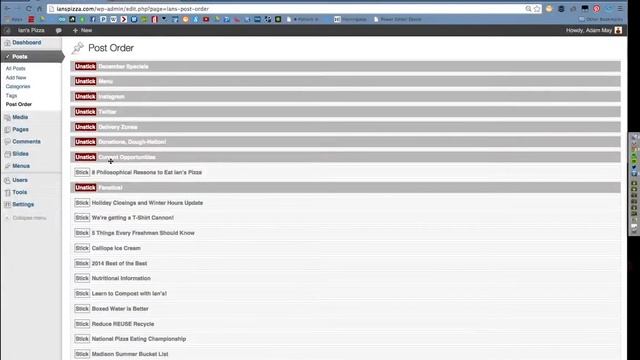 Wordpress Training: Webmaster - Editing Post Order смотреть онлайн