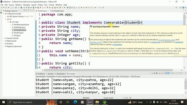 Sort ArrayList of Objects using Comparable || Shyam Sundar смотреть онлайн