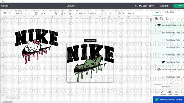 Hello Kitty Swoosh SVG, Nike Baby Yoda Dripping Logo SVG, PNG, DXF, EPS Cutting files смотреть онлайн